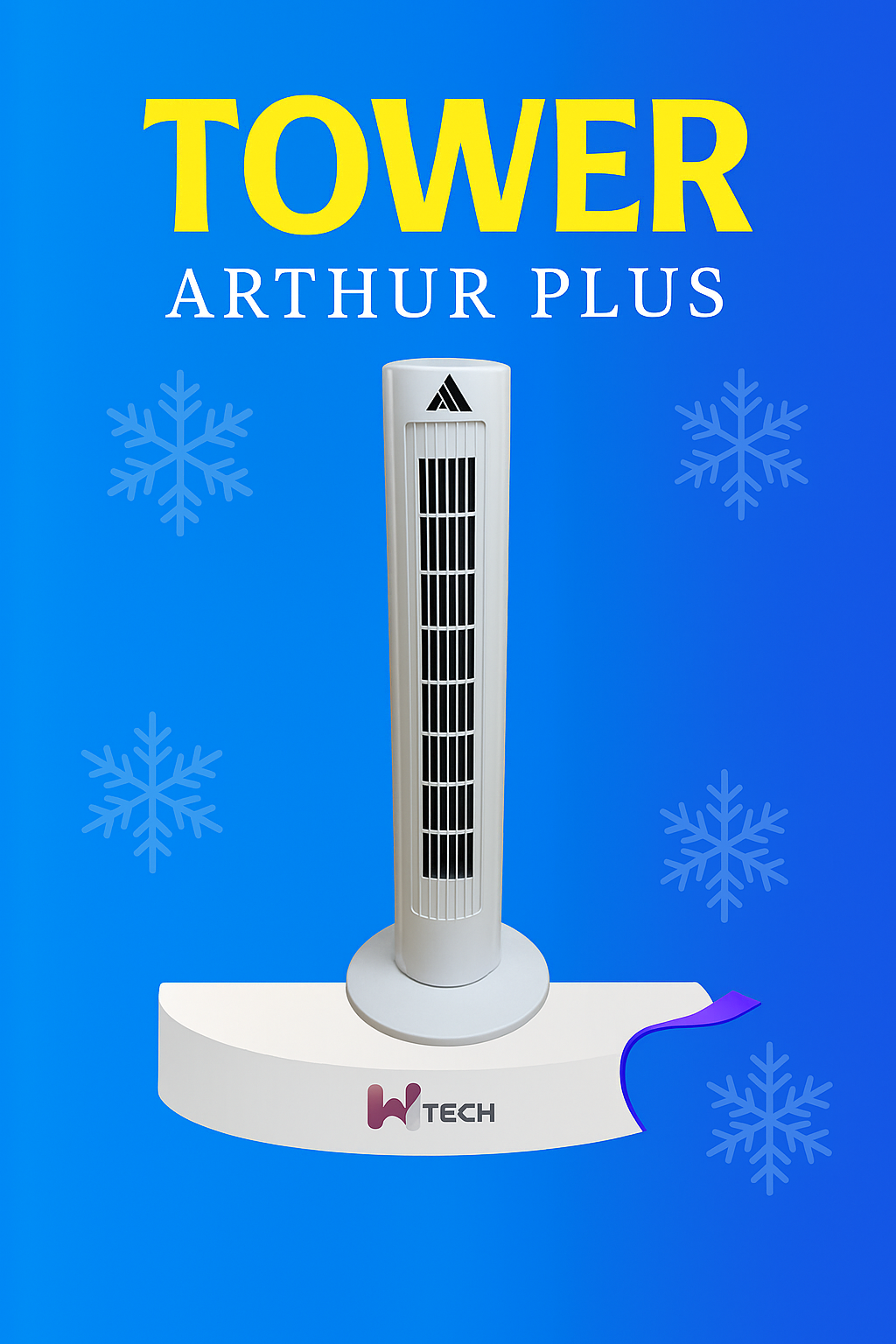 TOWER Arthur Plus   براد هوائي الكبير الرمادي–  Froid Puissant & Silencieux 180° Ultra المودال الكبير  tik PLUS FROID 32'  يبرد أكثر